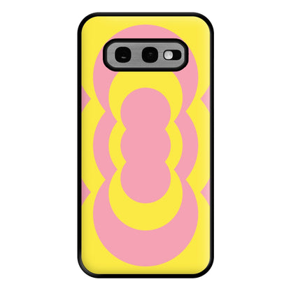 Yellow And Pink Curves Abstract Pattern  Phone Case for Galaxy S10e