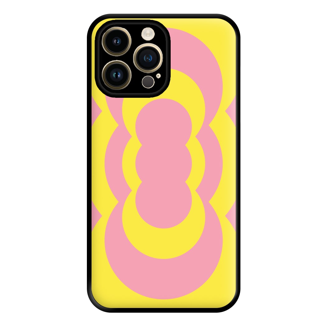 Yellow And Pink Curves Abstract Pattern  Phone Case for iPhone 14 Pro Max