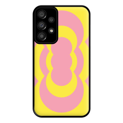 Yellow And Pink Curves Abstract Pattern  Phone Case for Galaxy A33