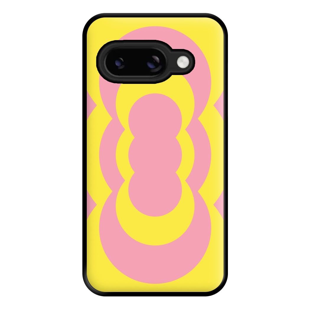 Yellow And Pink Curves Abstract Pattern  Phone Case for Google Pixel 8a