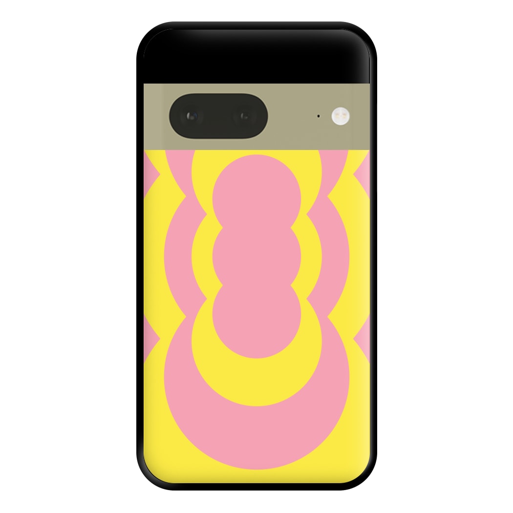 Yellow And Pink Curves Abstract Pattern  Phone Case for Google Pixel 7a