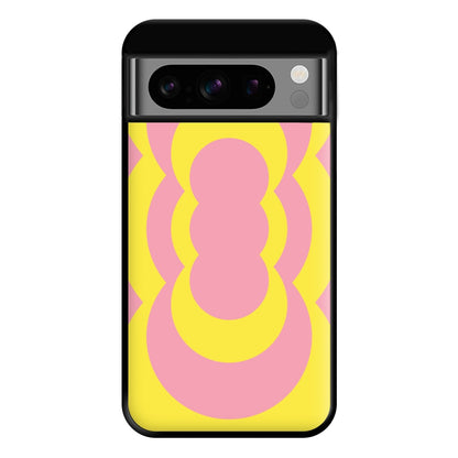 Yellow And Pink Curves Abstract Pattern  Phone Case for Google Pixel 8 Pro