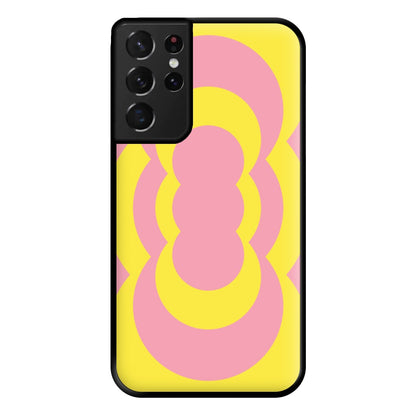 Yellow And Pink Curves Abstract Pattern  Phone Case for Galaxy S21 Ultra