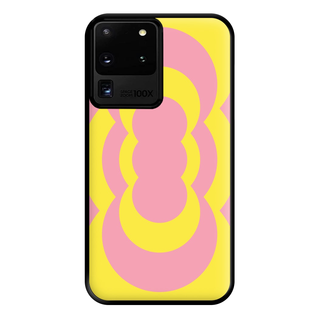 Yellow And Pink Curves Abstract Pattern  Phone Case for Galaxy S20 Ultra