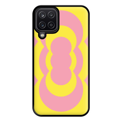 Yellow And Pink Curves Abstract Pattern  Phone Case for Galaxy A12