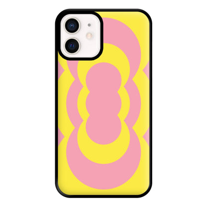 Yellow And Pink Curves Abstract Pattern  Phone Case for iPhone 13 Mini