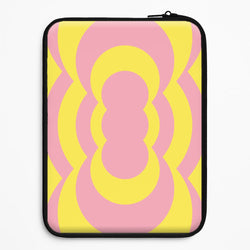 Yellow And Pink Curves Abstract Pattern  Universal Laptop Sleeve