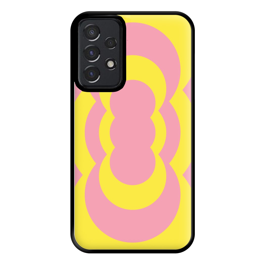 Yellow And Pink Curves Abstract Pattern  Phone Case for Galaxy A52 / A52s