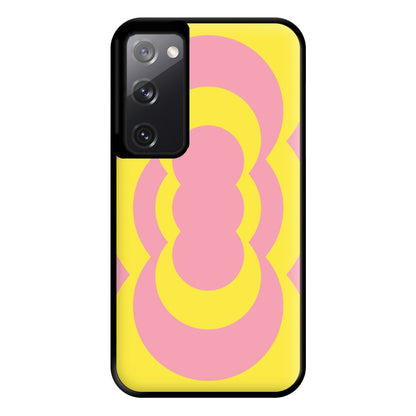 Yellow And Pink Curves Abstract Pattern  Phone Case for Galaxy S20FE