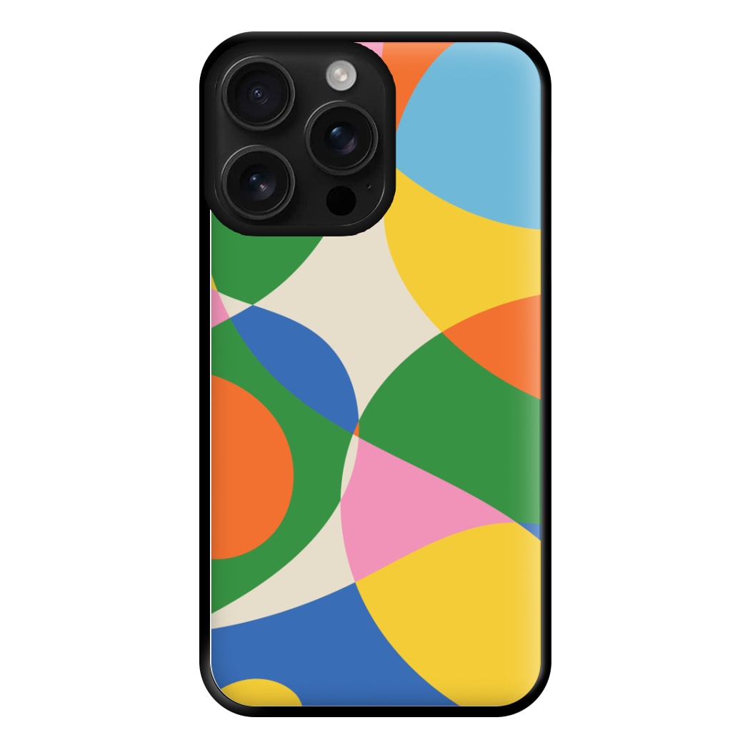 Colourful Abstract Shapes Pattern Phone Case for iPhone 16 Pro Max
