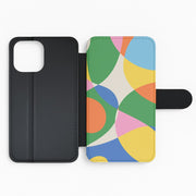 Colourful Abstract Shapes Pattern Flip / Wallet Phone Case 2