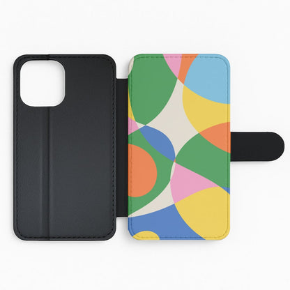 Colourful Abstract Shapes Pattern Flip Phone Case