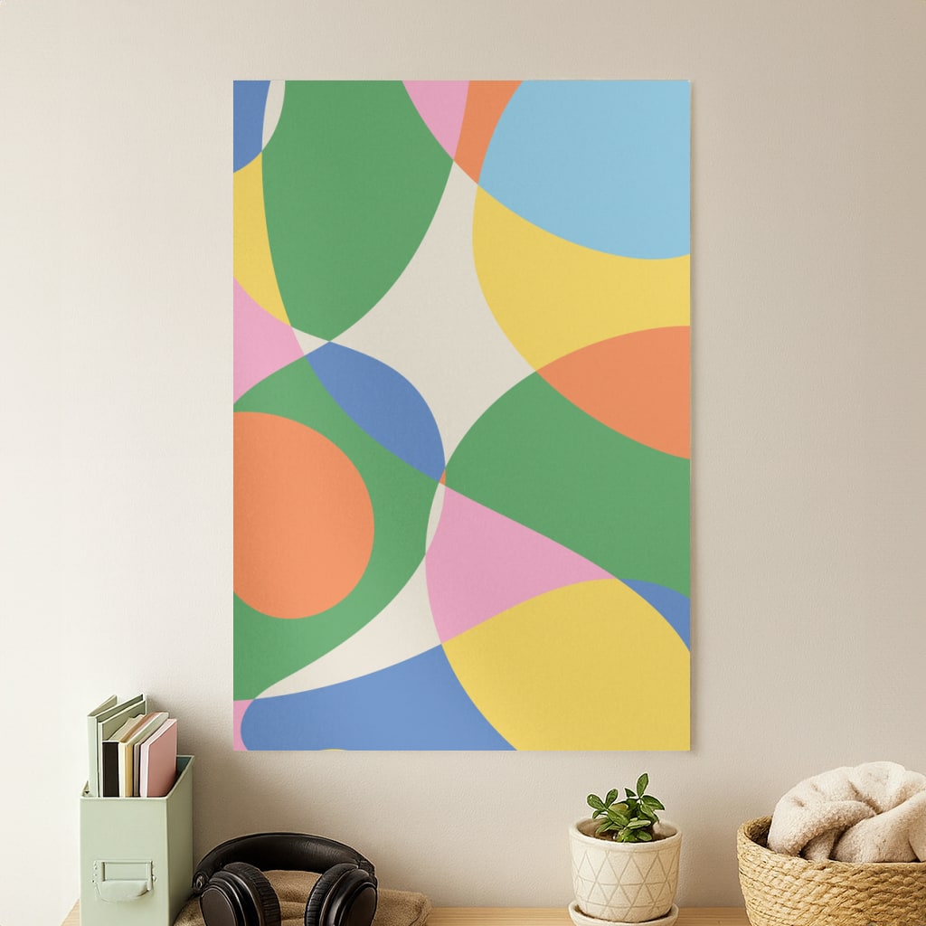 Colourful Abstract Shapes Pattern Poster