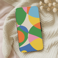 Colourful Abstract Shapes Pattern Wallet Phone Case