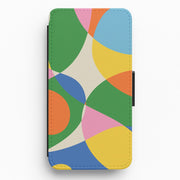 Colourful Abstract Shapes Pattern Flip / Wallet Phone Case 1