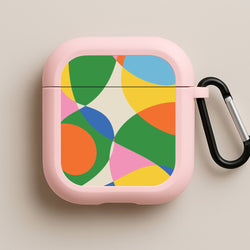 Colourful Abstract Shapes Pattern Pink AirPods Case