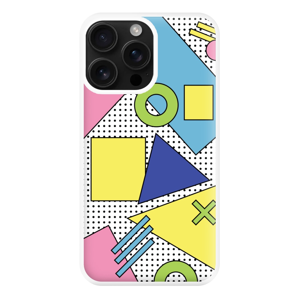 Geometric Abstract Shapes Pattern Phone Case for iPhone 16 Pro Max