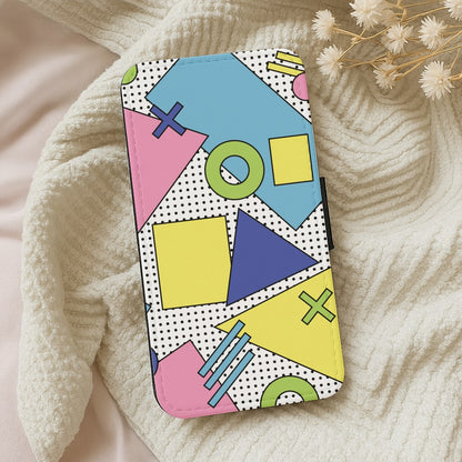 Geometric Abstract Shapes Pattern Wallet Phone Case