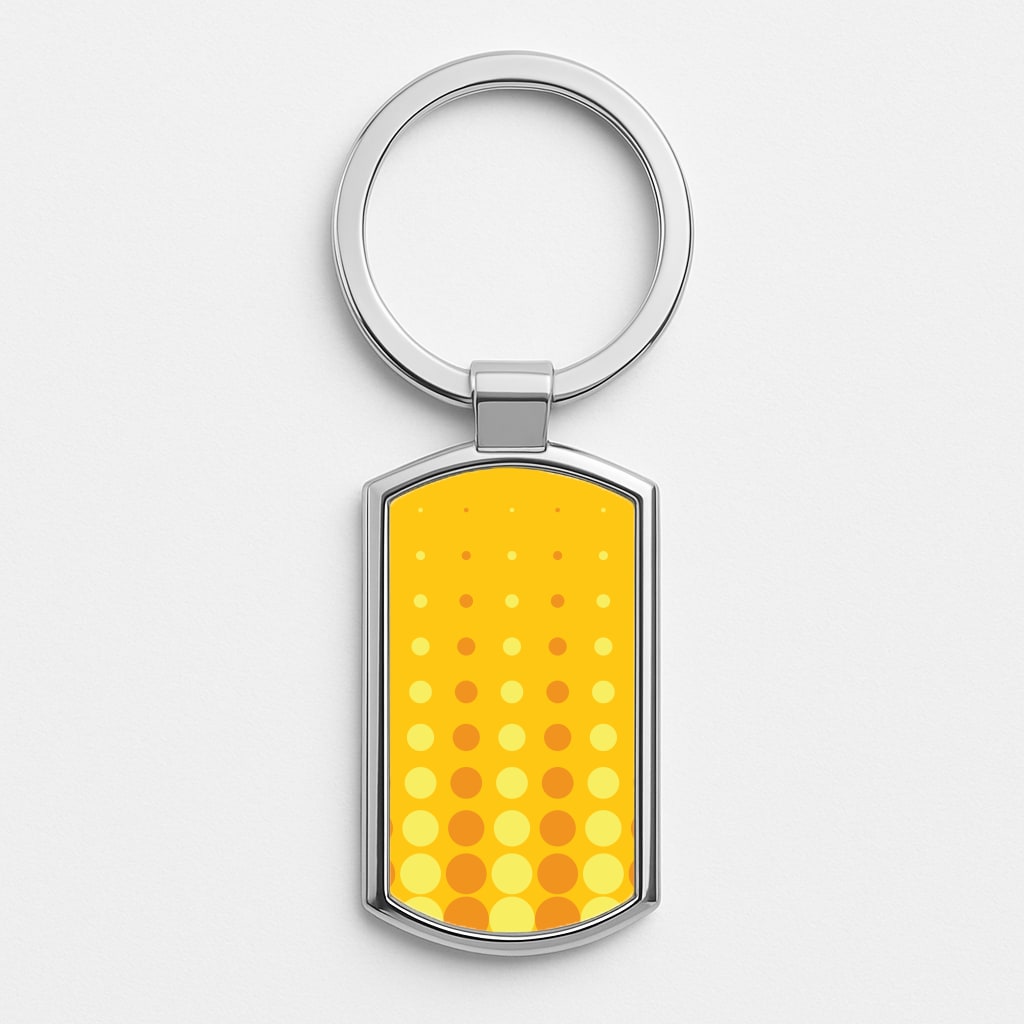 Yellow And Orange Dots Abstract Pattern Luxury Keyring