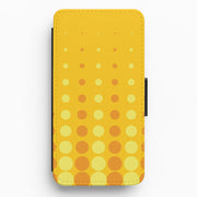 Yellow And Orange Dots Abstract Pattern Flip / Wallet Phone Case 1