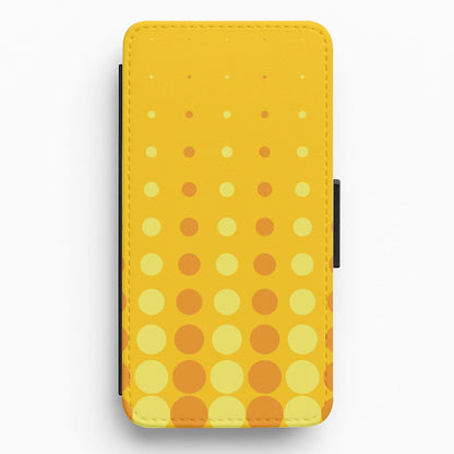 Yellow And Orange Dots Abstract Pattern Flip / Wallet Phone Case