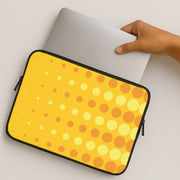 Yellow And Orange Dots Abstract Pattern Laptop Sleeve 2