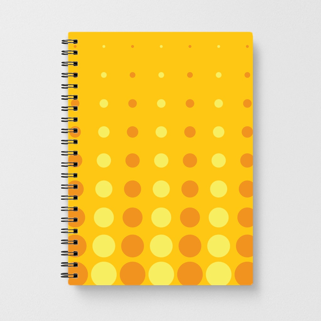 Yellow And Orange Dots Abstract Pattern Notebook