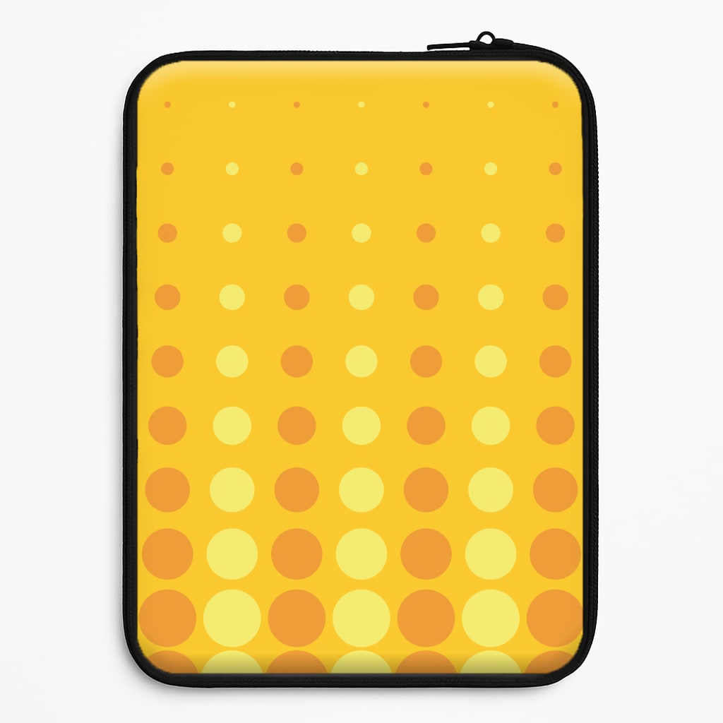 Yellow And Orange Dots Abstract Pattern Laptop Sleeve