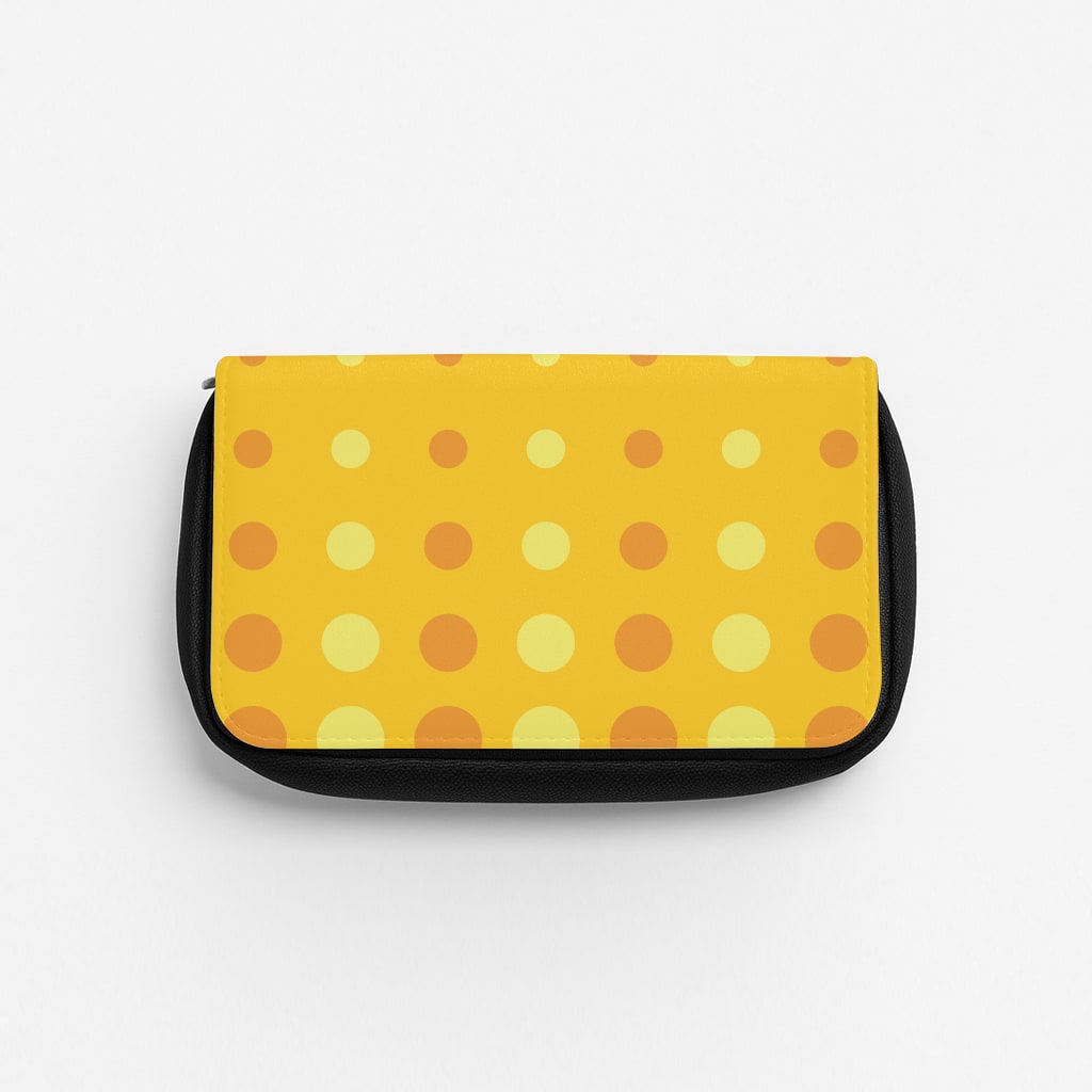 Yellow And Orange Dots Abstract Pattern Pencil Case
