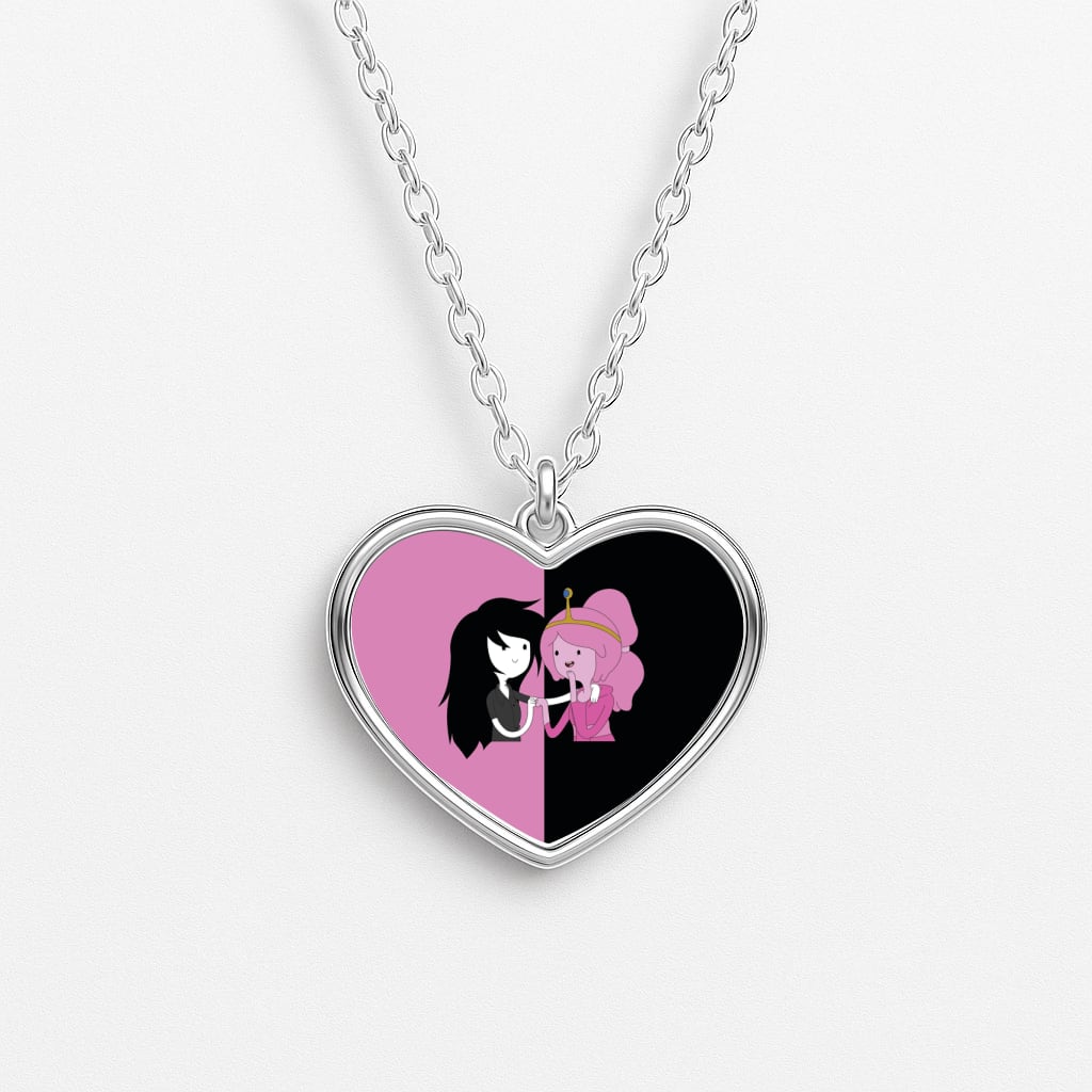 Marceline And Bubblegum Heart Necklace