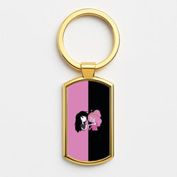 Marceline And Bubblegum Gold Keyring