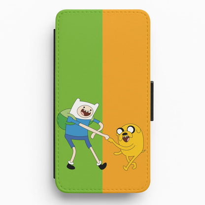 Jake The Dog And Finn The Human Flip / Wallet Phone Case