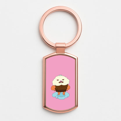 Mr Cupcake Rose Gold Keyring