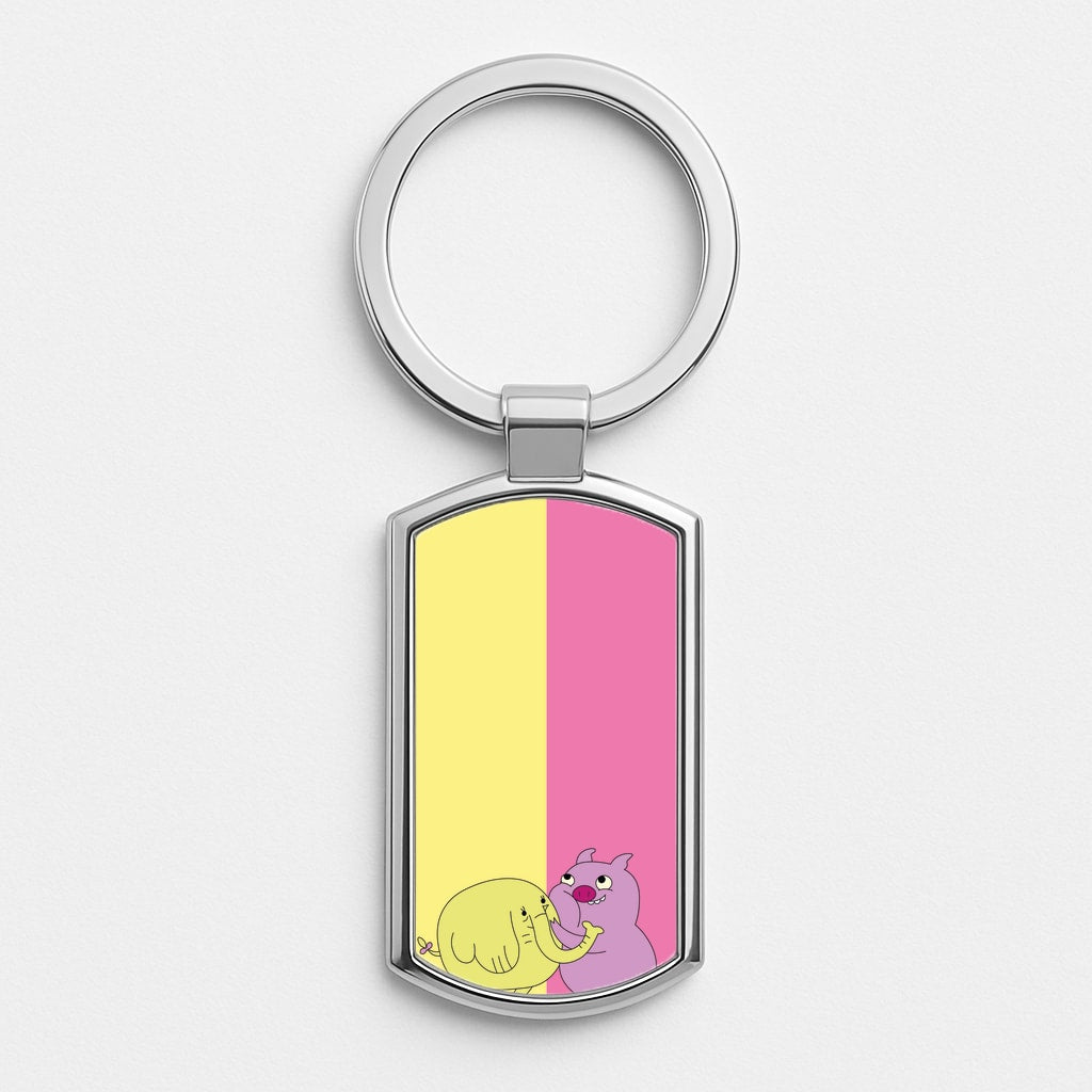 Tree Trunks Silver Keyring