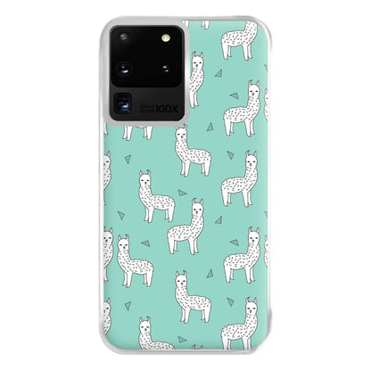 Mint Alpaca Pattern Phone Case for Galaxy S20 Ultra