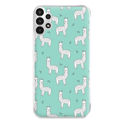 Mint Alpaca Pattern Phone Case for Galaxy A13