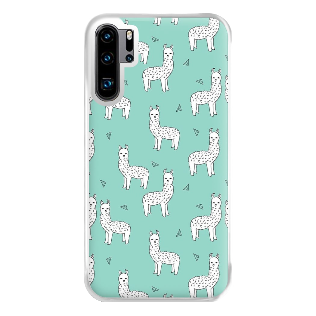 Mint Alpaca Pattern Phone Case for Huawei P30 Pro