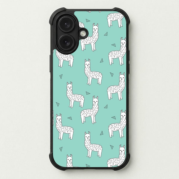 Mint Alpaca Pattern Phone Case — Bumper case
