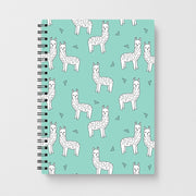 Mint Alpaca Pattern Notebook 1