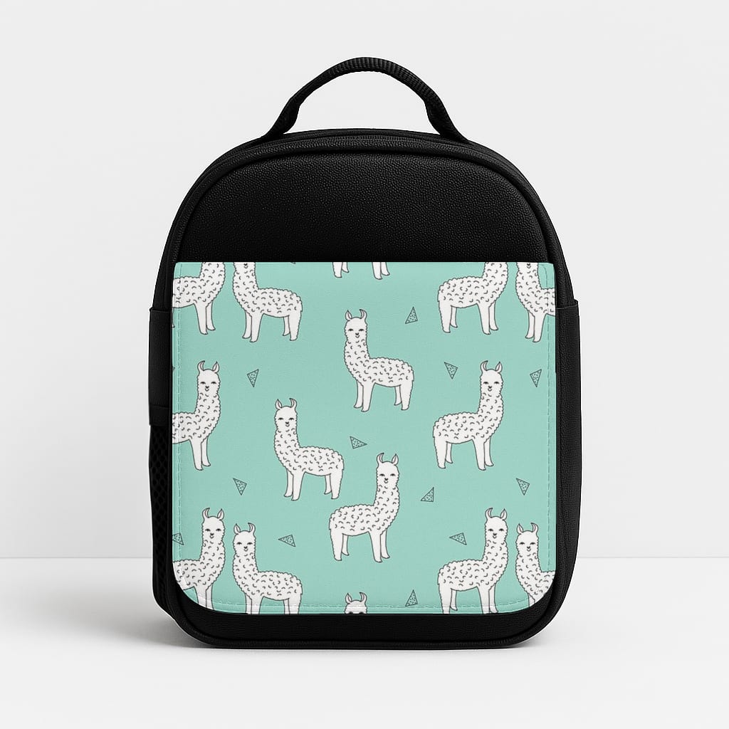 Mint Alpaca Pattern Lunchbox