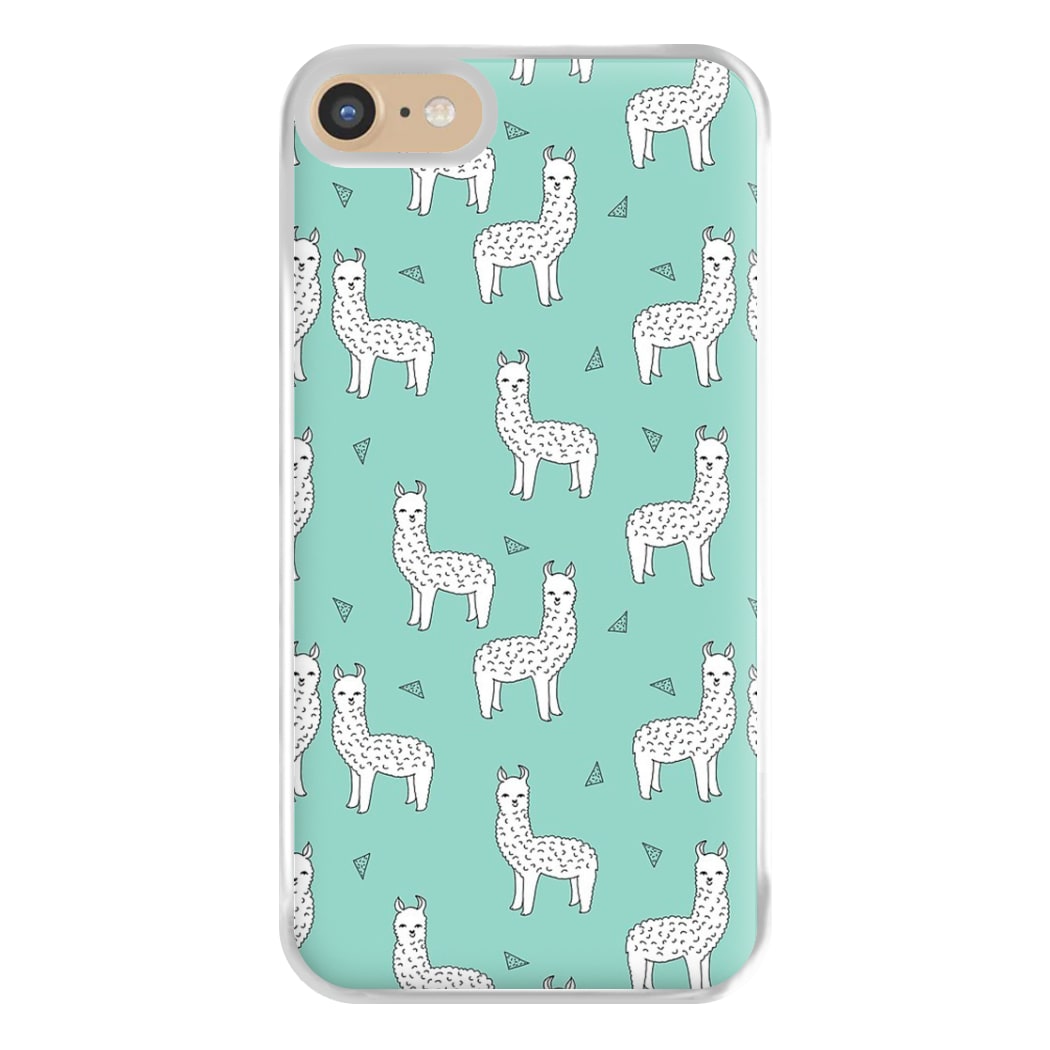 Mint Alpaca Pattern Phone Case for iPhone 6 / 7 / 8 / SE