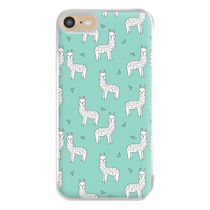 Mint Alpaca Pattern Phone Case for iPhone 6 / 7 / 8 / SE