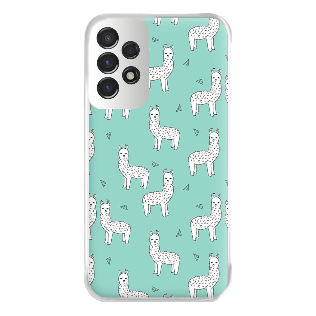 Mint Alpaca Pattern Phone Case for Galaxy A53