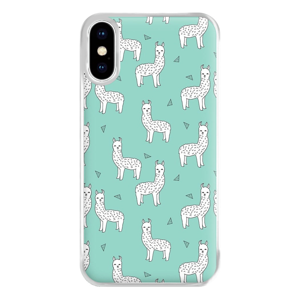 Mint Alpaca Pattern Phone Case for iPhone XS Max