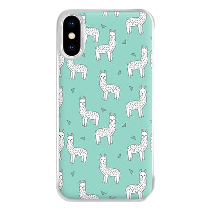 Mint Alpaca Pattern Phone Case for iPhone XS Max