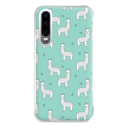 Mint Alpaca Pattern Phone Case for Huawei P30