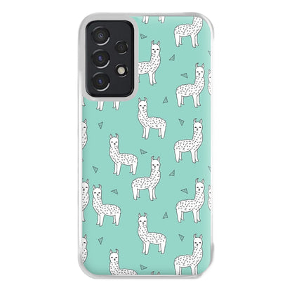 Mint Alpaca Pattern Phone Case for Galaxy A52 / A52s