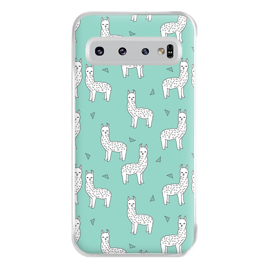 Mint Alpaca Pattern Phone Case for Galaxy S10 Plus