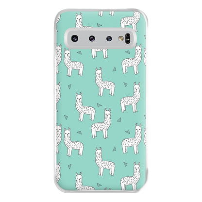 Mint Alpaca Pattern Phone Case for Galaxy S10 Plus