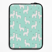Mint Alpaca Pattern Laptop Sleeve 1